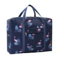 Miniatyrbilde 1 av 4: Pakkbar Reiseveske Holdall Tote Håndbagasje Weekender Overnatting Sport Duffel(Blå med Flamingo)