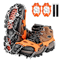 Miniatyrbillede 1 af 4: Issnegreb til sko og støvler, 24 pigge trækkraft klamper Anti Slip isspik klamper Crampons, rustfrit stål sikkerhed til vinterklatring vandringXL XL