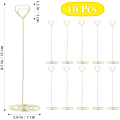 Miniatyrbillede 2 af 5: Hjerteformet bordkort memoholder noteklips 10 stk. (guld)