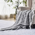 Miniatyrbild 4 av 5: Soffa filt 130 x 180 cm vändbar mångsidig soffa filt gosig filt överkast för soffa, fåtölj och enkelsäng white+grey 130*180cm