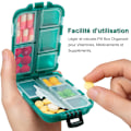 Miniatyrbild 4 av 5: Pillerbox, resemedicinlåda med 10 fack, minitablettbox, pillerbox (svart)