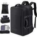 Miniatyrbillede 1 af 5: Flykabine Rejsetaske Rygsæk 30L-40L, Stor Anti-Tyveri Håndbagage til 17 Tommer Bærbar Computer Vandtæt Sort