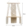 Miniatyrbild 5 av 5: Boho väggmonterad hylla i trä, väggdekoration, bohemisk macramé väggdekoration, hyllor för vardagsrum