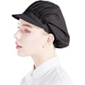 Miniatyrbillede 3 af 5: 1 stk. Unisex kokkehat elastisk kokkehue køkken bage madlavning hat til mænd kvinder med skygge-sort