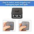 Miniatyrbilde 4 av 5: Nettverks-LAN-svitsj 2 porter, RJ45-nettverksnøkkelbrytersplitter-velgerboks, 100M 2 i 1 ut eller 1 i 2 ut, 2-porters nettverkshub svart