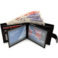 Miniatyrbillede 4 af 5: UK Herre ， Blokerende sikker blødt læder Tri Fold Wallet kortspor  （Carbon Black）