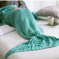 Miniatyrbilde 1 av 2: Teppe havfrue hale teppe strikket fiskehale teppe sofa teppe green 70*140cm