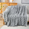 Miniatyrbild 3 av 5: Soffa filt vändbar mångsidig soffa filt gosig filt överkast för soffa, fåtölj och enkelsäng - 180 x 300 cm white+grey 180*300cm