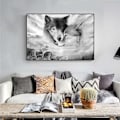 Miniatyrbild 3 av 4: Varg Väggkonst Canvas Tryck Affisch Svartvitt Vargar Fotografi Konst Dekoration för Vardagsrum Sovrum 30*40cm