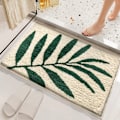 Miniatyrbillede 1 af 5: Skridsikre bademåtter, bademåtte badeværelse tæppe superabsorberende blødt brusebad egnet til stue/køkken udendørs (45 * 65 cm, bambusblade) Bamboo leaves
