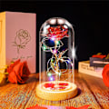 Miniatyrbillede 1 af 5: Rose Lampe, Evig Rosen Kunstig Blomst med LED Lys, Gave til Pige til Fødselsdag Valentinsdag Mors Dag Jul Jubilæum Red Base