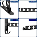 Miniatyrbilde 4 av 5: Foldbar kleskrok, veggklesstativ, veggkrok, sammenleggbar krok for balkong, baderom, vaskerom (svart, 1 stk)