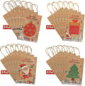 Julklappspåsar i 24 blandade stilar Julpapperspåsar med handtag Julklappspåsar med