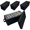 Miniatyrbillede 1 af 5: CD Opbevaringskasser - CD Etui Holder, Container rummer 30 CD'er i fulde jewel cases, 60 CD'er i slanke etuier og 165 diske i CD sleeves - Sort (3 pak)