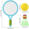 Miniatyrbild 5 av 5: Tennisracketset för barn i plast, badmintonracket för småbarn med badmintonboll och tennisboll, inomhus- och utomhussportaccessoar