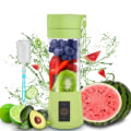 Pikkukuva 1 / 4: Kannettava tehosekoitin, Mini Smoothie Blender MilkShakes Mehumaija Vauvanruoanvalmistaja, Ladattava USB:llä 380ml Kuusi terää