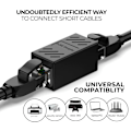 Miniatyrbilde 4 av 5: RJ45-kobling, skjermet Ethernet-kobling, 8P8C LAN-kobling, ideell Ethernet-forlengelsesadapter (CAT5/CAT5e/CAT6)