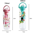 Miniatyrbillede 2 af 5: Vandflasker 750ml/900ml ottle Vand Sport Drikkedunk Udendørs Bærbare Flasker (Farve : 750ml Blå) Blue