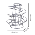 Miniatyrbild 2 av 5: Äggdispenserställ Spiral Design Metall Ägg Skelter Fristående Tråd Kyckling Äggförvaring Organizer Displayhållare Silver