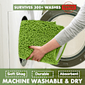 Miniatyrbillede 5 af 5: Ekstra blød bademåtte i chenille-mikrofiber, 1'' superabsorberende shaggy bademåtte Green
