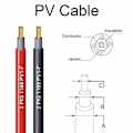 Miniatyrbillede 3 af 5: 4mm² / 12AWG solcellepanel forlængerkabel (3m rød + 3m sort)