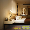 Miniatyrbillede 3 af 5: Spiral Sengebordslampe til Soveværelse Natbord Moderne Lampe til Stue Gæsteværelse Dekoration Belysning Varm Hvid