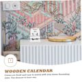 Miniatyrbild 2 av 5: Kalender 2024 Kalender Skrivbord Datum Block Trä Datum Block Skrivbord Kalendrar Retro Heminredning Kontorsdekorationer Julkalender(15.2X13X6.5cm) White
