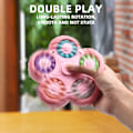 Pikkukuva 3 / 5: Pyörivä Magic Bean Cube -pyörittelylelu, 10 puolta 2-in-1 hauska helmipalapeli, ihanteellinen juhlaherkku ahdistuksen vastainen työpöytälelu, vaaleanpunainen