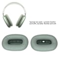 Miniatyrbillede 2 af 5: Udskiftning af ørepuder, bløde hukommelsesskum hovedtelefon ørepropper, udskiftning ørepuder sæt, læder ørepuder ørepropper til Airpod MAX headset234(grøn) Green