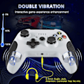Miniatyrbillede 3 af 5: Kablet controller til Xbox One, kablet spilcontroller med tilstandskontrol, dobbelt vibrationsroman design til Xbox One/X/S/PC med Windows 7/8/10