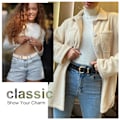 Miniatyrbillede 5 af 5: Dame Læder Bælter til Jeans Kjoler Mode Guld Spænde Dame Talje Bælte, 2 Pak Beige,camel