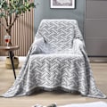 Miniatyrbild 1 av 5: Soffa filt 130 x 180 cm vändbar mångsidig soffa filt gosig filt överkast för soffa, fåtölj och enkelsäng white+grey 130*180cm