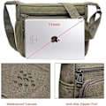 Miniatyrbilde 3 av 5: Vanntett Messenger Skulder Bag, Multi Lommer Canvas Crossbody Bag for Menn, for Utendørs Fiske Camping Fotturer Reise Arbeid Daglig Bruk (Grønn) ArmyGreen