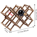 Miniatyrbilde 4 av 5: Vinstativ i tre, stabelbar lagring for 10 flasker - Benkeplate, sammenleggbar bordplate vinflaskeholder for hjemmekjøkken bar skap
