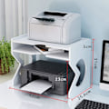Miniatyrbillede 2 af 5: Printer Desktop Stativ, Skrivebordsarrangør Hvid med Opbevaring af Kontorartikler Printer med Justerbare Fødder (16,5”x10”) 16.5x10x12.2