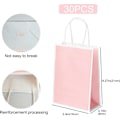 Miniatyrbilde 3 av 5: 30 stk gaveposer, papirposer for gaver, festposer med håndtak, godteposer bæreposer for fester, bursdag - 15 x 8 x 21 cm (rosa) Pink