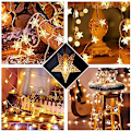 Miniatyrbilde 2 av 5: Stjernelys Girlander, 10M 80 LED Lys Girlander Dekorativ Lysgardin, Utendørs Dekorasjon, Hage, Innendørs Julefest, Bryllupskveld