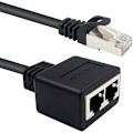 Miniatyrbilde 4 av 5: (1 par) RJ45 1 hann til 2 hunn adapter for Ethernet LAN-kabelforlengelse kat. 5/6. Surf online samtidig