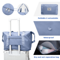 Miniatyrbilde 3 av 4: Sammenleggbar Reise Duffel Bag, Stor Kapasitet Sammenleggbar Sports Gym Bag, Lett Vanntett Bag Holdall Tote Bære Håndbagasje（Blå） Blue