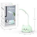 Miniatyrbillede 2 af 5: LED-skrivebordslampe til børn, sød kattelampe USB-genopladelig læselampe, bærbar LED-bordlampe (hvid)