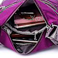 Miniatyrbild 4 av 4: Modeväska i Vattentätt Nylon för Kvinnor, Enkelsidig Axelväska, Crossbody Väska, Handväska, Messenger Väska (Svart) red