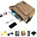 Miniatyrbillede 5 af 5: Vandtæt Messenger Skuldertaske, Multi Lommer Lærred Crossbody Taske til Mænd, til Udendørs Fiskeri Camping Vandreture Rejser Arbejde Daglig Brug (Kaffe) coffee