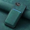 Etui til iPhone 16 Magnetisk Stand Kortplads Lædertekstur Grøn