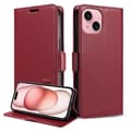 Fodral för iPhone 15 Plus Kortplats Vinröd