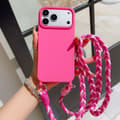 Fodral för iPhone 14 Lanyard Rosa Rosröd Noz23993