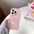 Fodral till iPhone 17 Vågtextur Glitter Klar Rosa