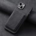 Fodral för iPhone 15 Pro Magnetiskt Stativ Kortplats Svart Noz16731