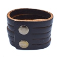 Miniatyrbillede 2 af 2: Sorte læderarmbånd Black