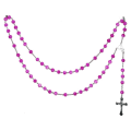 Miniatyrbillede 1 af 2: Rosary / Cross halskæde lyserøde perler Pink