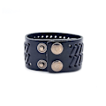 Miniatyrbillede 2 af 2: Sort læder armbånd Black